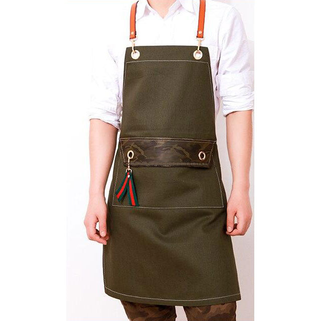 Tablier de Cuisine Denim Kaki