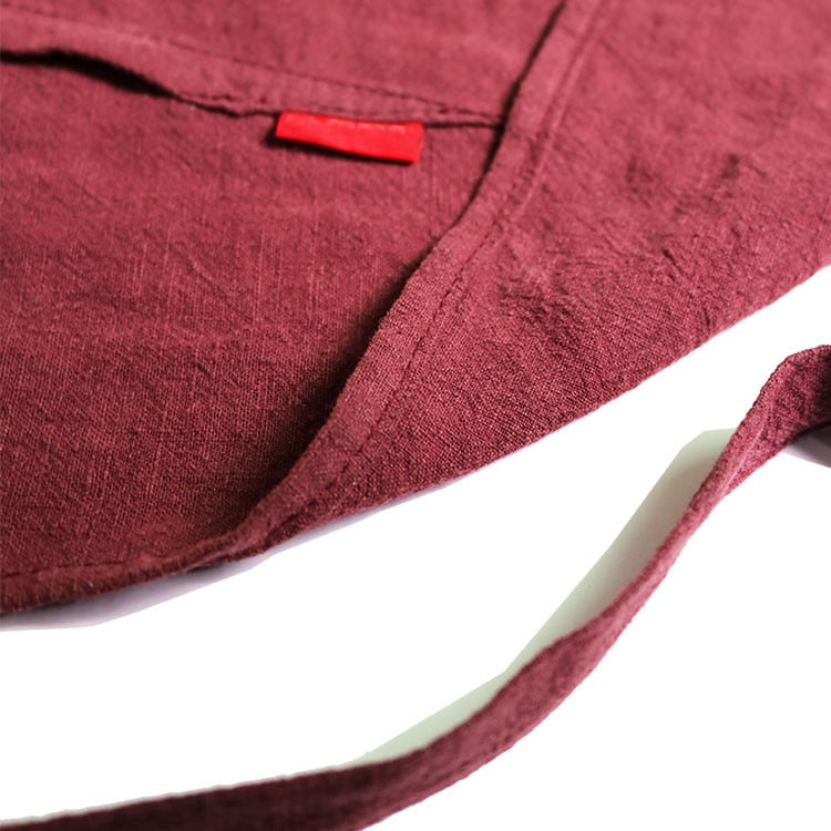 Tablier en Lin et Cuir