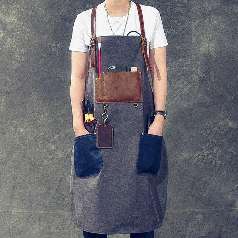 Tablier Jean et Cuir